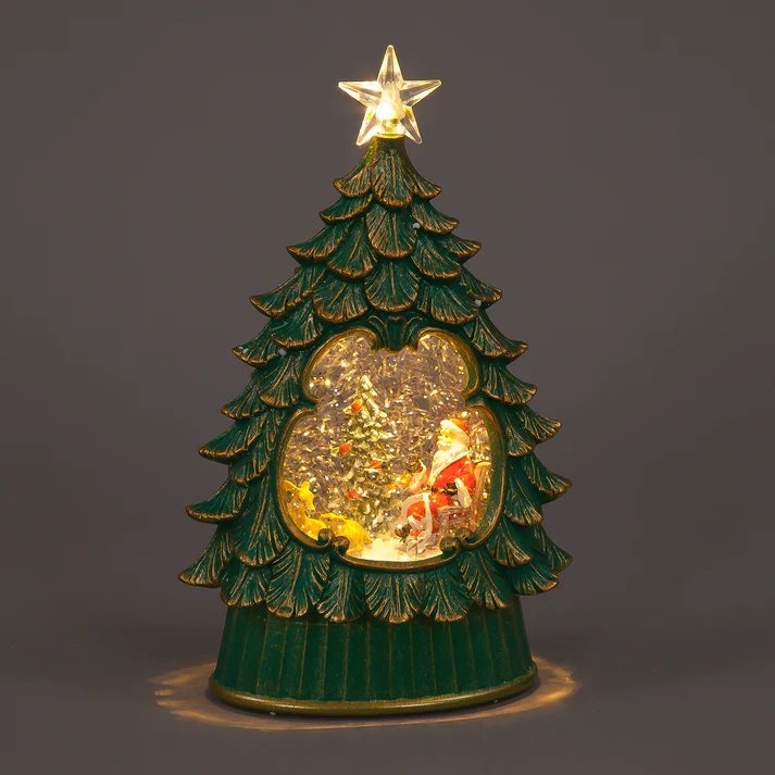 5029936975607 1 SnowTime Light Up Christmas Tree Snow Globe with Santa Scene Christmas Decoration.jpg